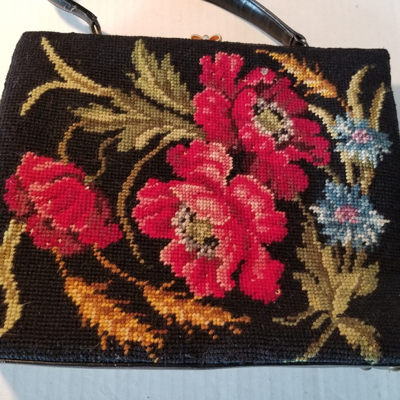 VTG wilt luggage NEEDLEPOINT HANDBAG chicago - Picture 2 of 10